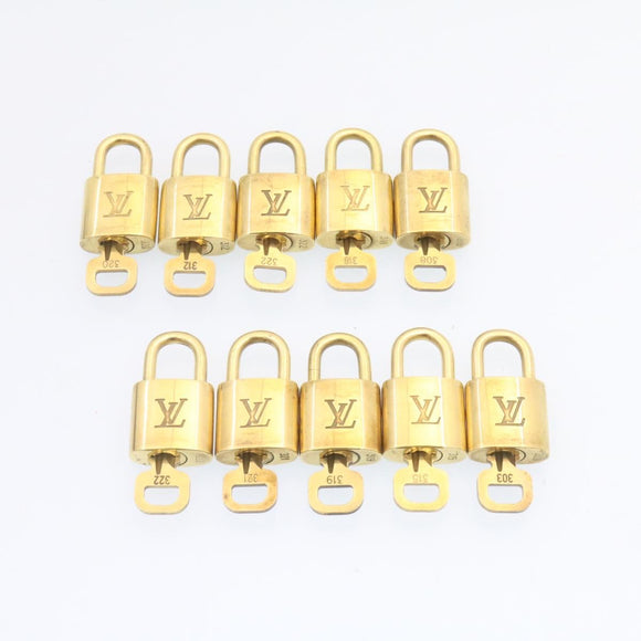 LOUIS VUITTON Padlock 10set Padlock Gold Tone LV Auth am1356g