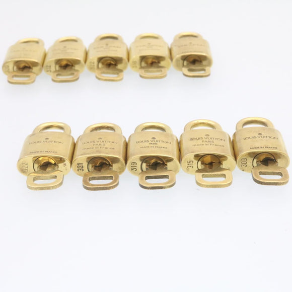 LOUIS VUITTON Padlock 10set Padlock Gold Tone LV Auth am1356g