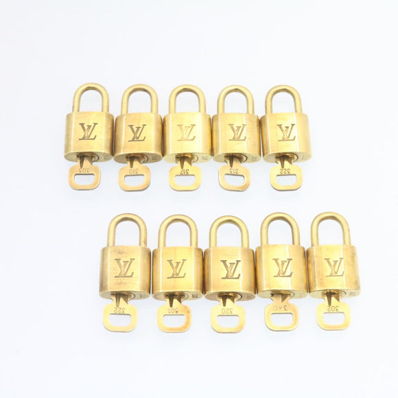 LOUIS VUITTON Padlock 10set Padlock Gold Tone LV Auth am1357g