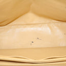 CHANEL Raffia Chain Flap Shoulder Bag Leather Beige CC Auth am1414gA-18