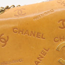 CHANEL Raffia Chain Flap Shoulder Bag Leather Beige CC Auth am1414gA-3