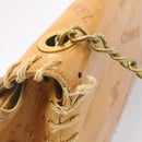 CHANEL Raffia Chain Flap Shoulder Bag Leather Beige CC Auth am1414gA-7