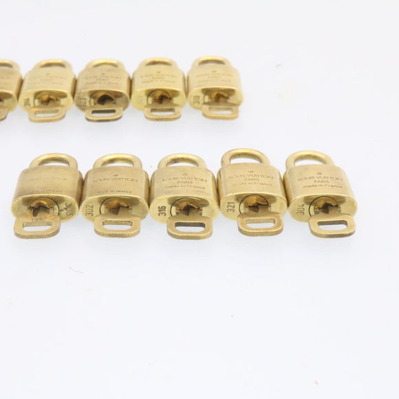 LOUIS VUITTON Padlock 10set Padlock Gold Tone LV Auth am1424g