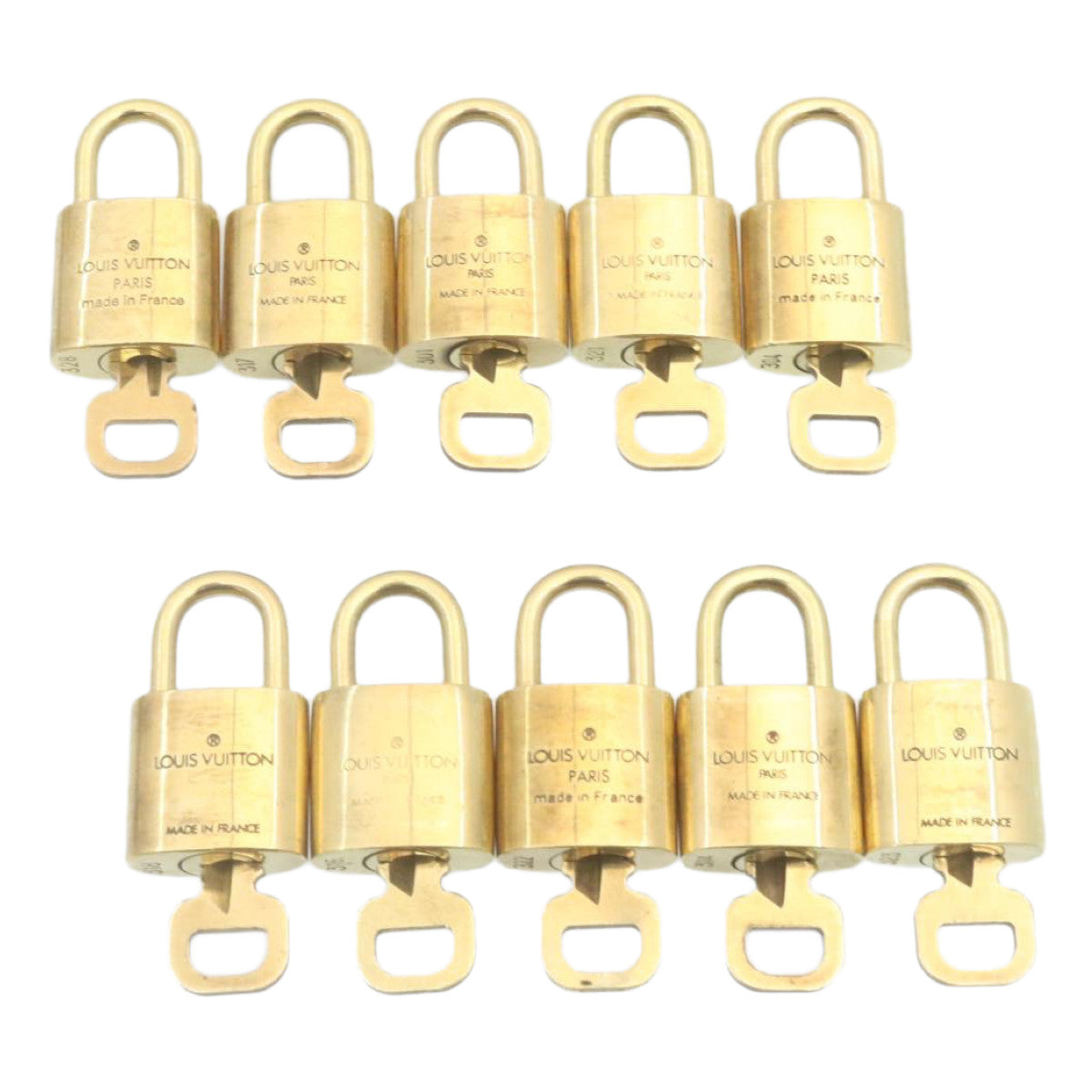 LOUIS VUITTON Padlock 10set Gold Tone LV Auth am1431g