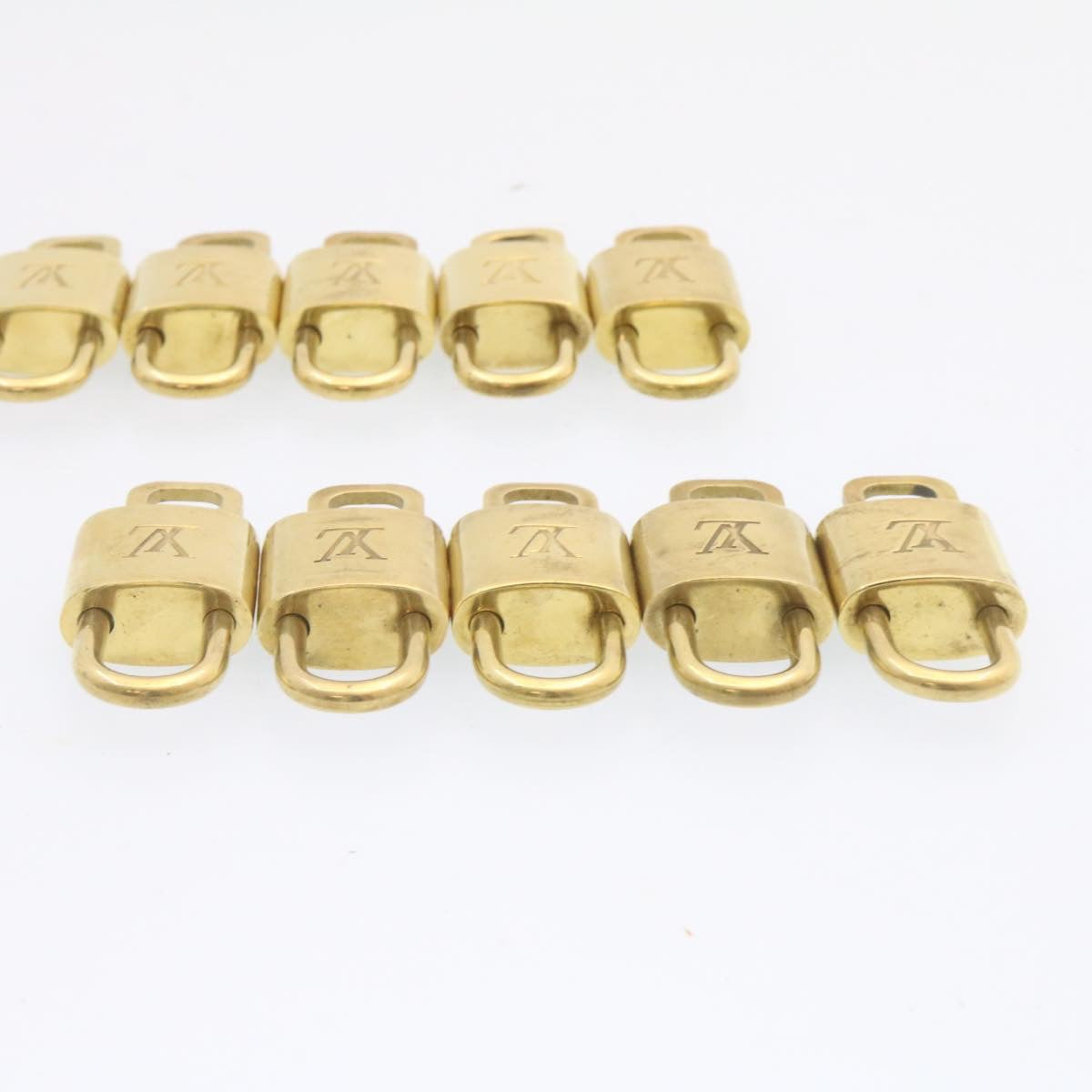 LOUIS VUITTON Padlock 10set Padlock Gold Tone LV Auth am1451g