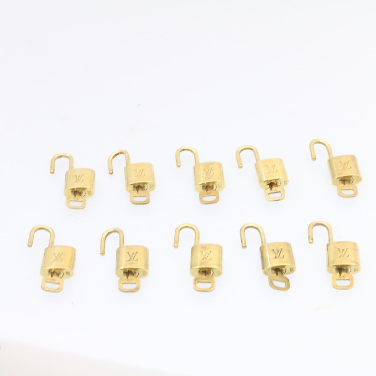 LOUIS VUITTON Padlock 10set Padlock Gold Tone LV Auth am1451g