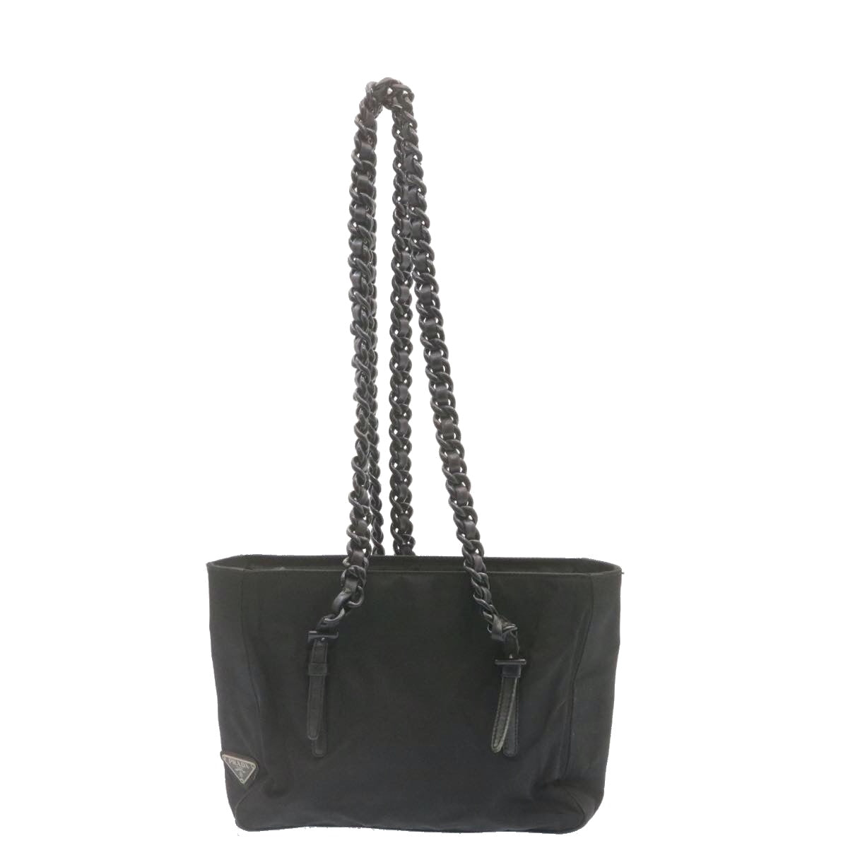 PRADA ChainShoulder Shoulder Bag Nylon Black Auth am1485g - 0