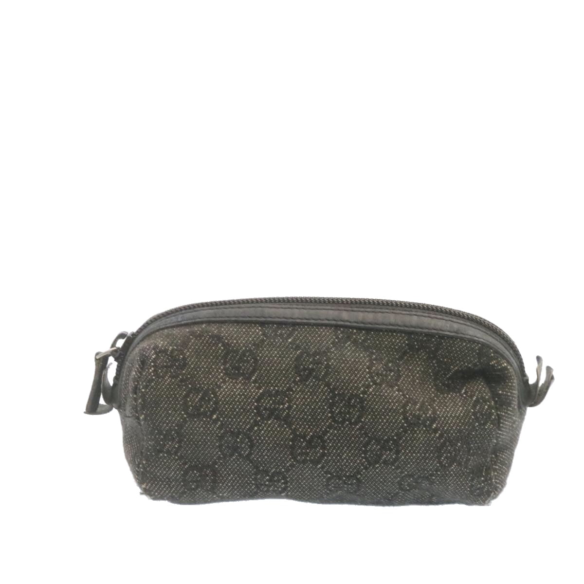GUCCI GG Canvas Cosmetic Pouch Black Auth am1504g
