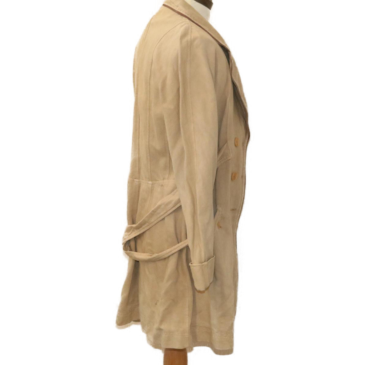 FENDI Long coat Jacket Beige Auth am1626g