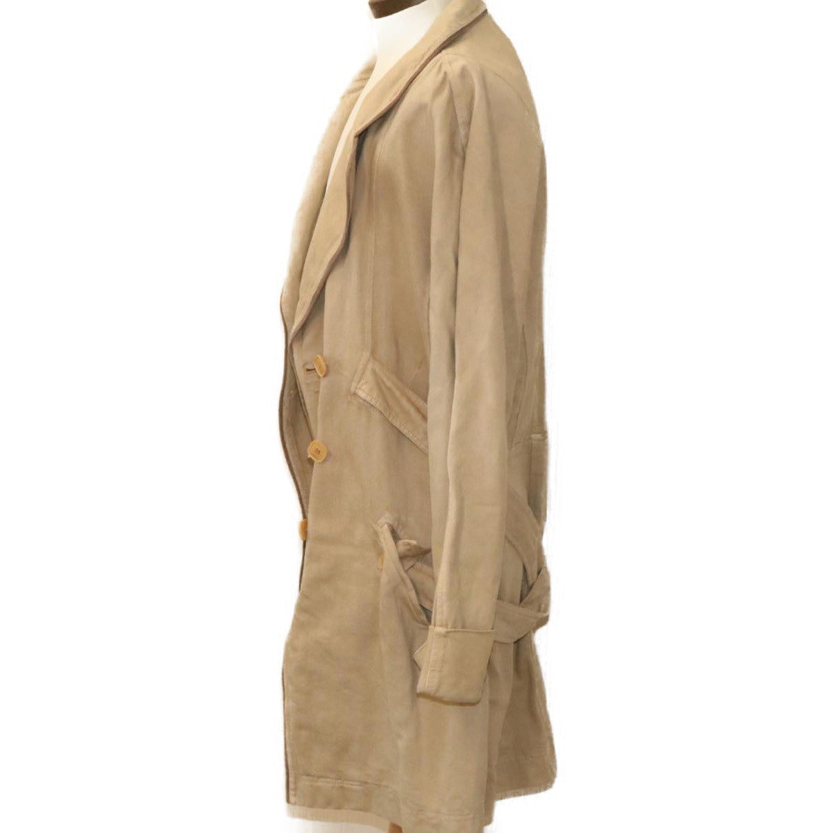 FENDI Long coat Jacket Beige Auth am1626g