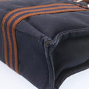 HERMES Fourre ToutPM Hand Bag Canvas Blue Navy Auth am1631g-16