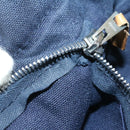 HERMES Fourre ToutPM Hand Bag Canvas Blue Navy Auth am1631g-12