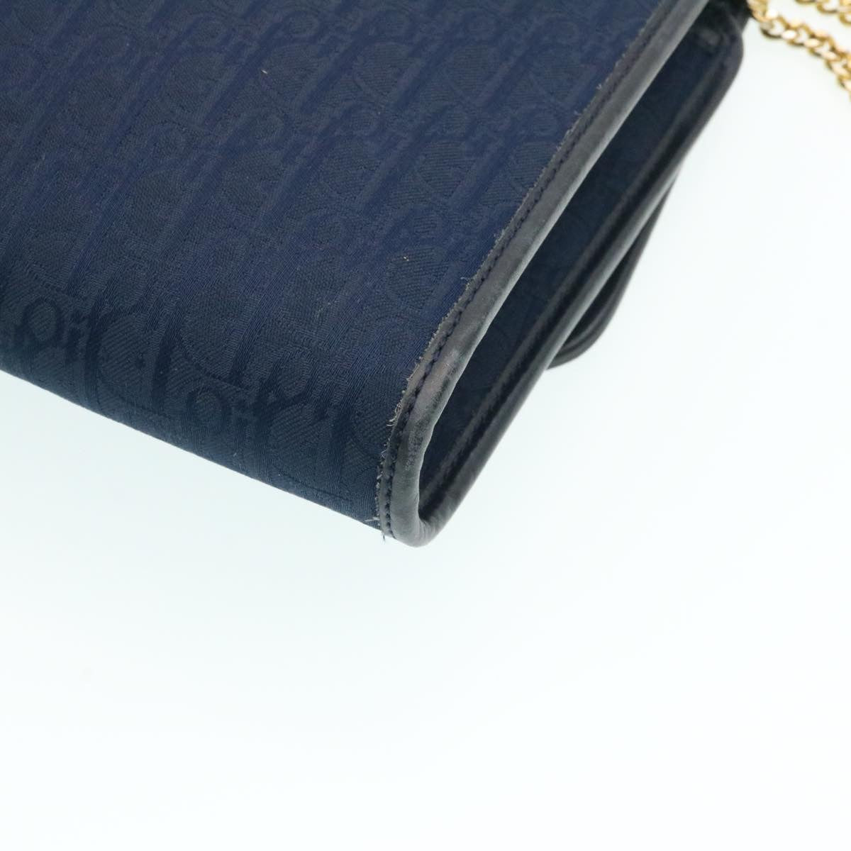 Christian Dior Honeycomb Canvas Shoulder Bag Navy Auth am1653g