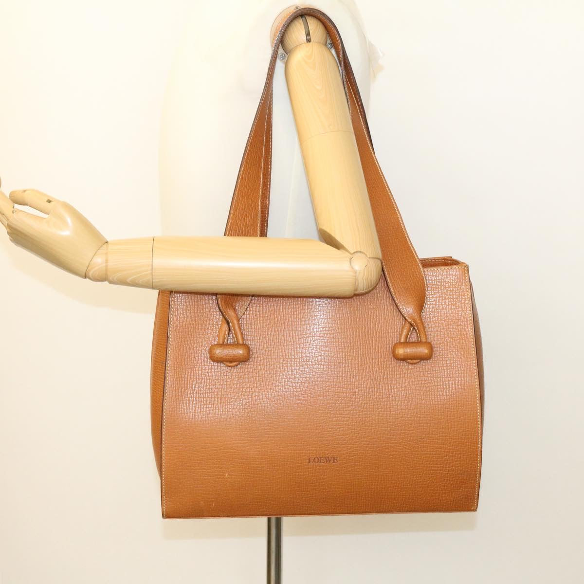 LOEWE Shoulder Bag Leather Brown Auth am1674g