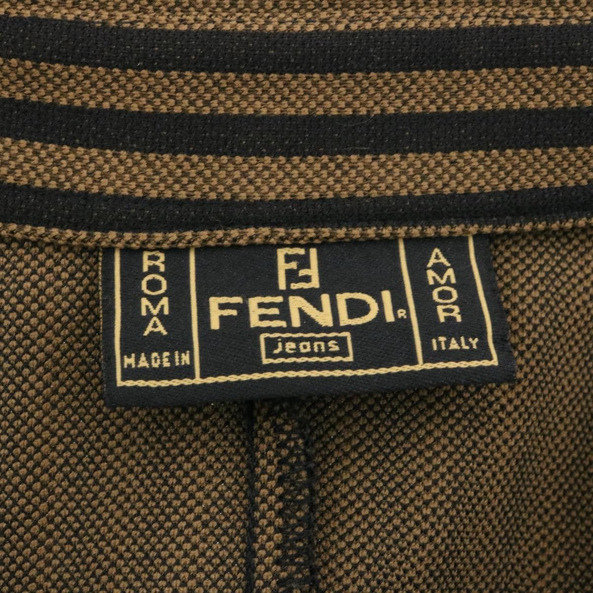 FENDI Pecan Jacket Nylon Black Brown Auth am1724g