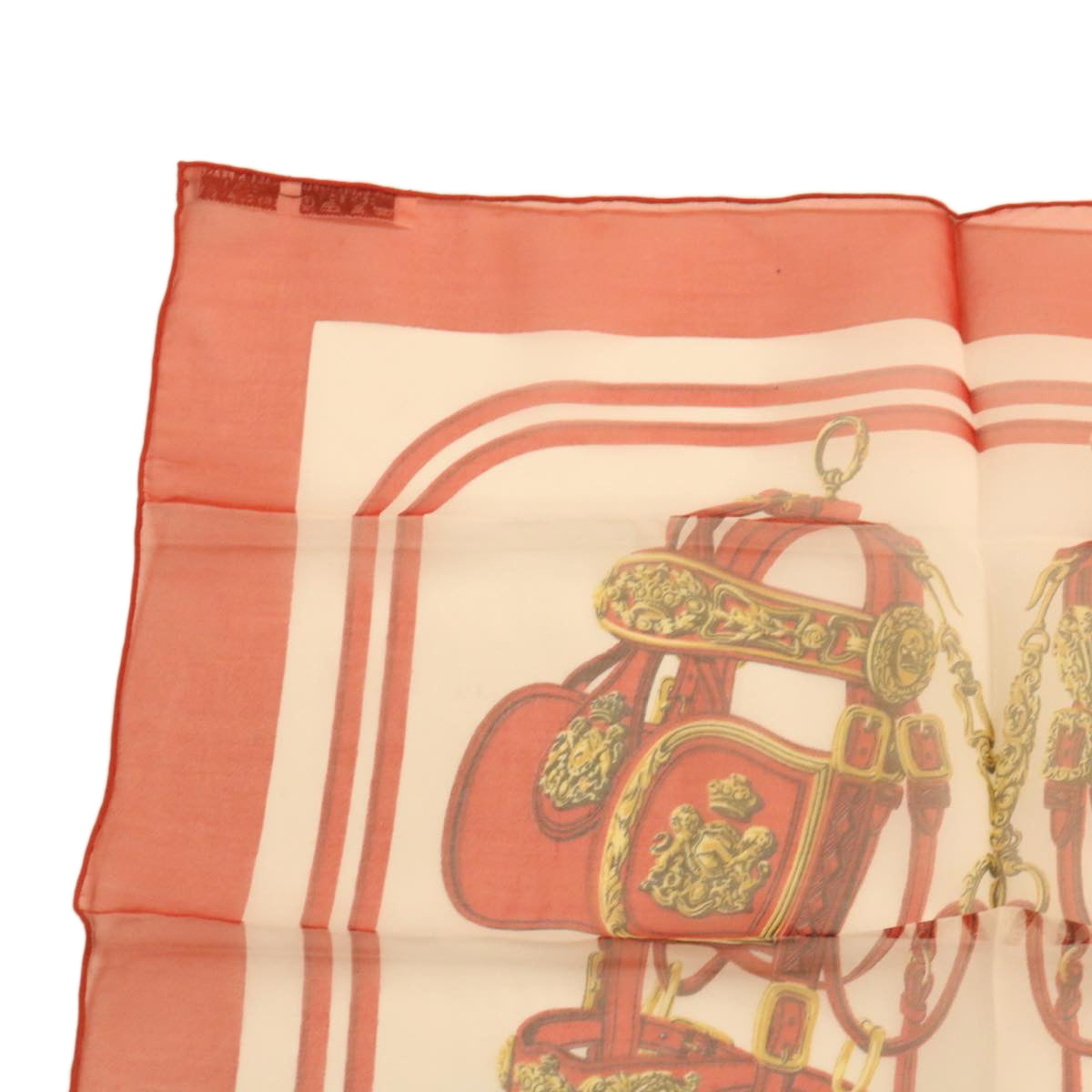 HERMES Carre Handkerchief BRRIDES de GALA par Silk Red Auth am1808g - 0