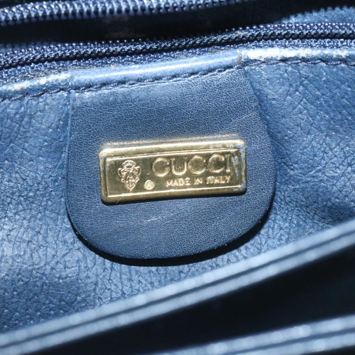 GUCCI Micro GG Canvas Shoulder Bag Navy Auth am1865g