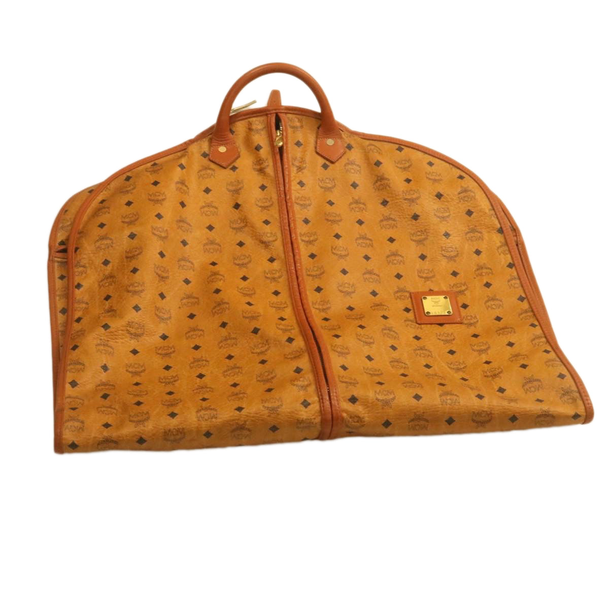 MCM Vicetos logogram Garment Cover Leather Brown Auth am1917g Brand Street Tokyo