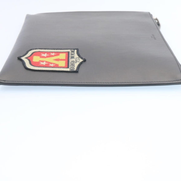 SAINT LAURENT Clutch Bag Leather Black Auth am1932gA