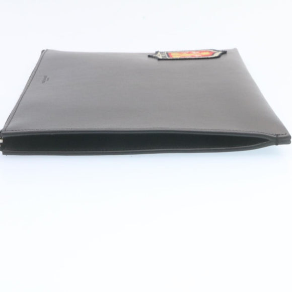 SAINT LAURENT Clutch Bag Leather Black Auth am1932gA
