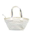 GUCCI Sherry Line GG Canvas Tote Bag Silver Blue Auth am1955g-13