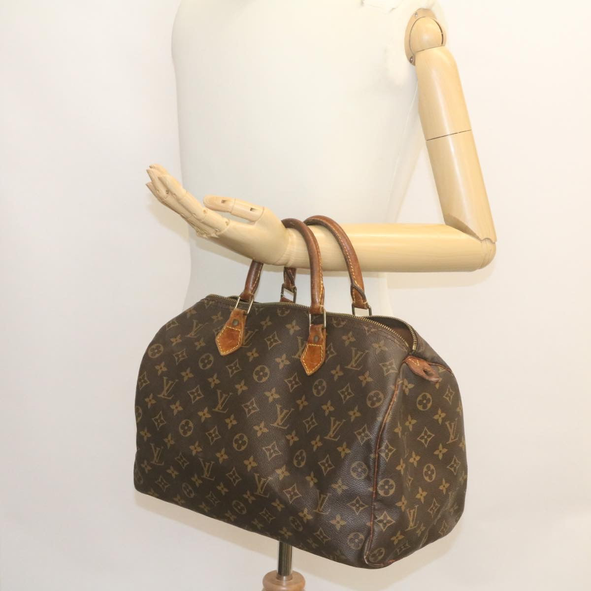 LOUIS VUITTON Monogram Speedy 35 Hand Bag M41524 LV Auth am2030g