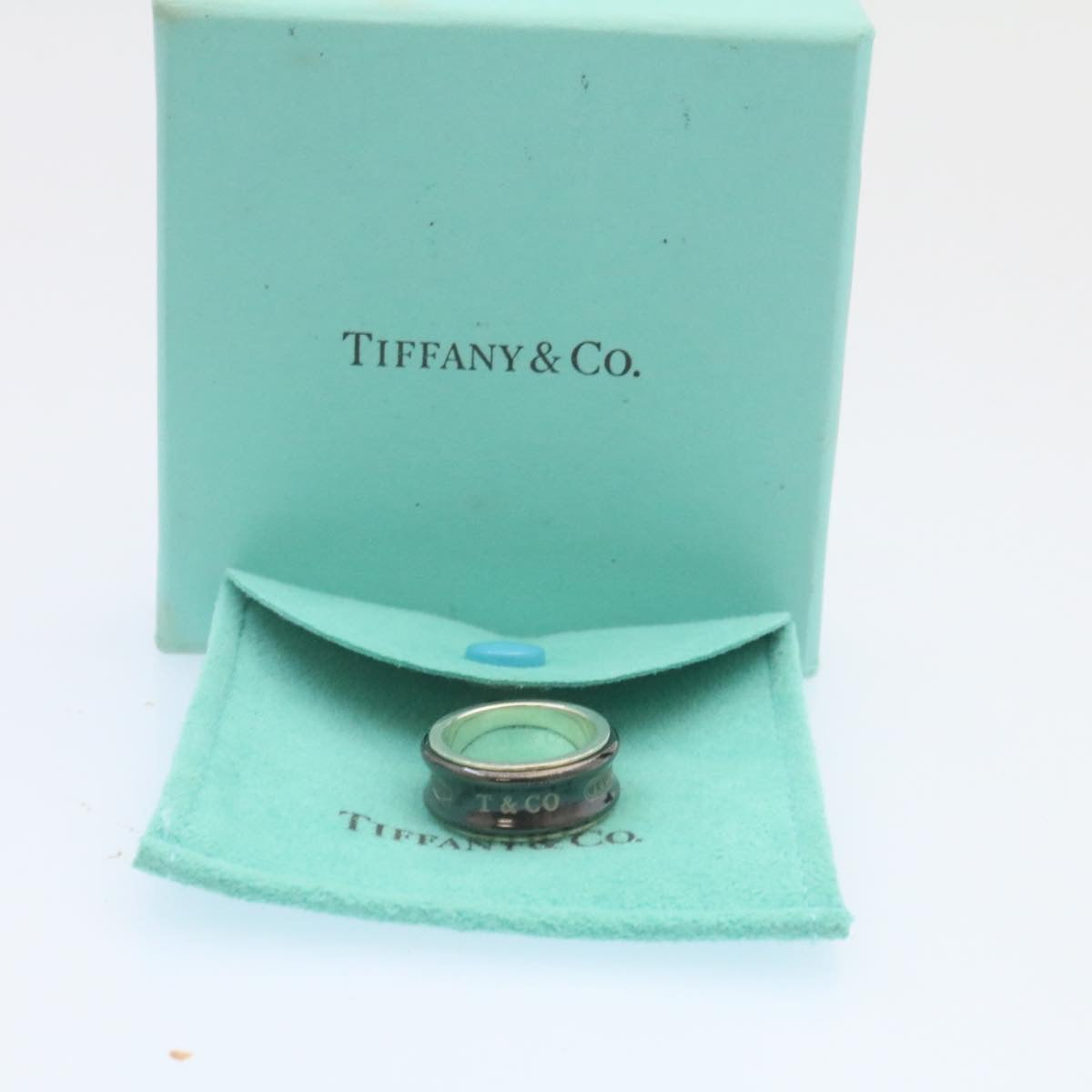 TIFFANY&Co. Ring Silver Black Auth am2108g