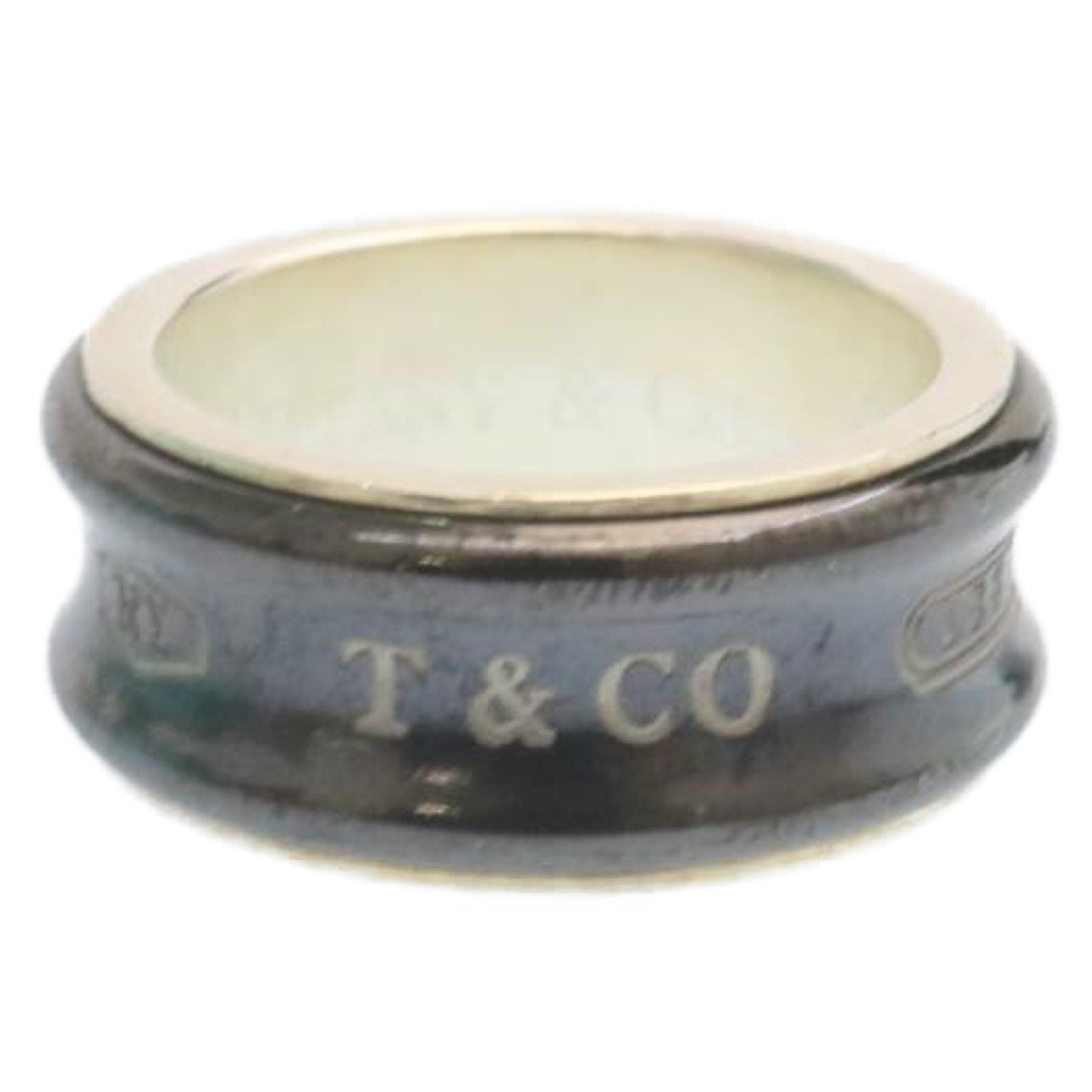 TIFFANY&Co. Ring Silver Black Auth am2108g - 0