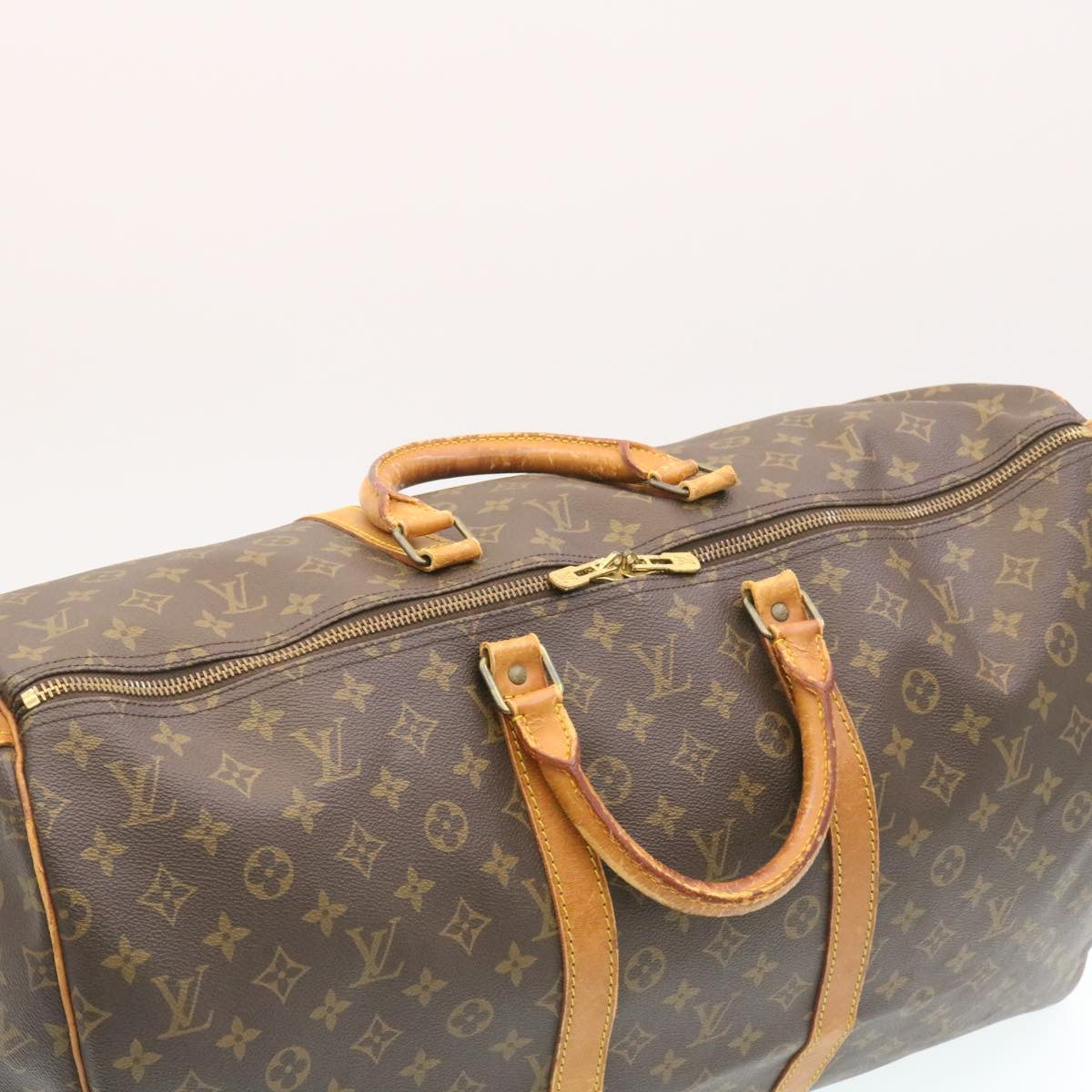 LOUIS VUITTON Monogram Keepall 55 Boston Bag M41424 LV Auth am2150g