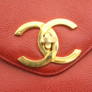 CHANEL COCO Mark Super model Chain Shoulder Bag Caviar Skin Red Auth am2162gA-18