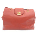 CHANEL COCO Mark Super model Chain Shoulder Bag Caviar Skin Red Auth am2162gA-13