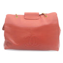 CHANEL COCO Mark Super model Chain Shoulder Bag Caviar Skin Red Auth am2162gA-2