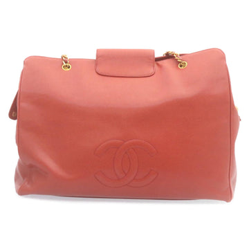 CHANEL COCO Mark Super model Chain Shoulder Bag Caviar Skin Red Auth am2162gA - 0