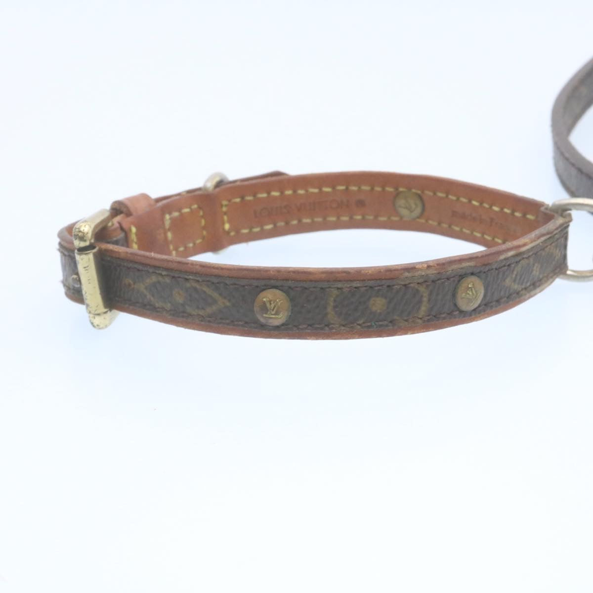 LOUIS VUITTON Monogram Leash Baxter Collier Baxter Dog Leash LV Auth am2166g