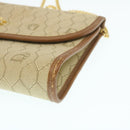Christian Dior Honeycomb Chain Shoulder Bag Canvas Beige Auth am2250g-9