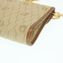 Christian Dior Honeycomb Chain Shoulder Bag Canvas Beige Auth am2250g-15