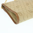 Christian Dior Honeycomb Chain Shoulder Bag Canvas Beige Auth am2250g-16