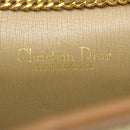 Christian Dior Honeycomb Chain Shoulder Bag Canvas Beige Auth am2250g-11