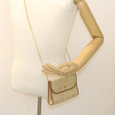 Christian Dior Honeycomb Chain Shoulder Bag Canvas Beige Auth am2250g-19