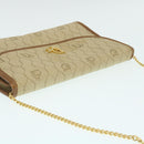 Christian Dior Honeycomb Chain Shoulder Bag Canvas Beige Auth am2250g-6