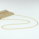 Christian Dior Honeycomb Chain Shoulder Bag Canvas Beige Auth am2250g-7