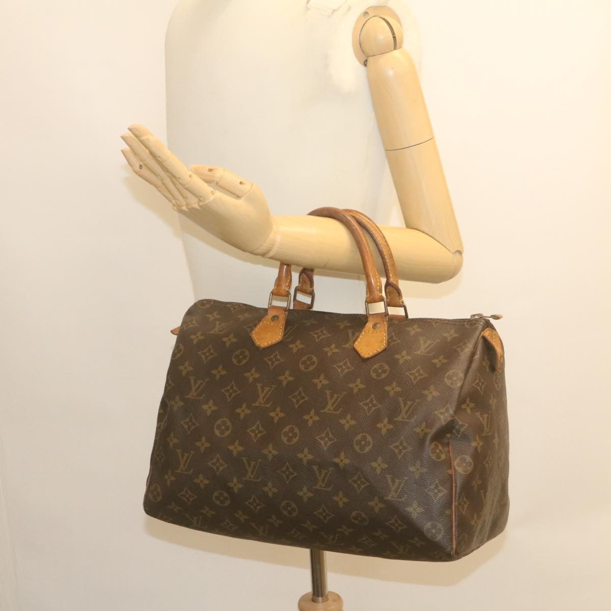 LOUIS VUITTON Monogram Speedy 35 Hand Bag M41524 LV Auth am2259g