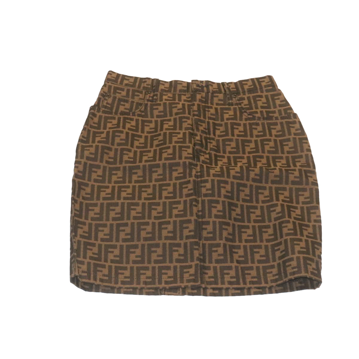 FENDI Zucca skirt Brown Black Auth am2276g