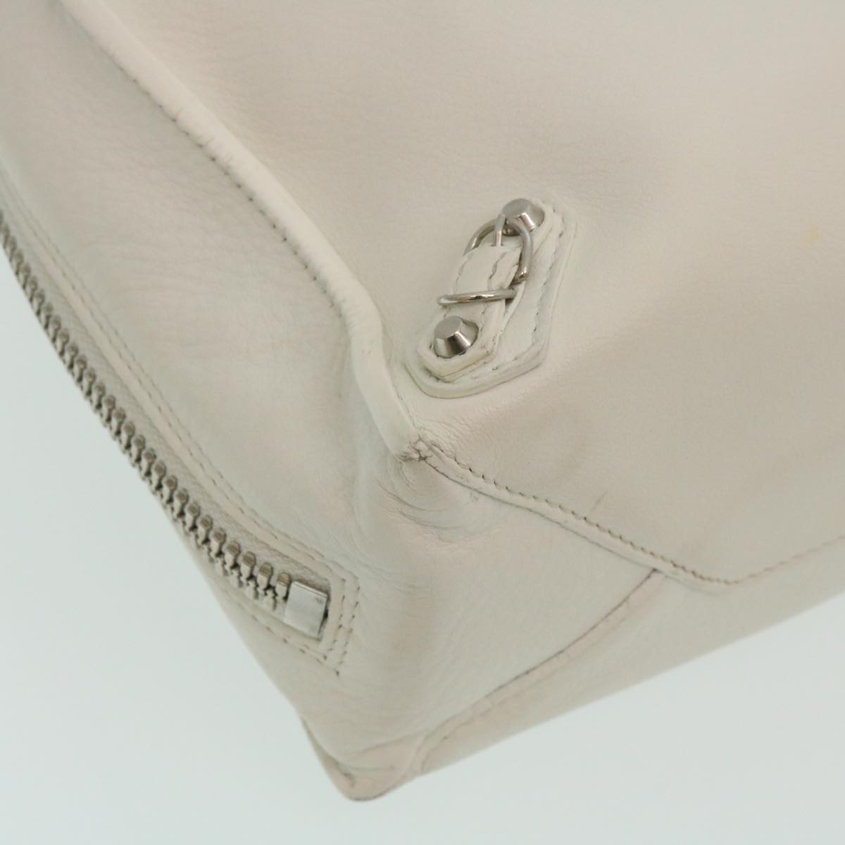 BALENCIAGA 2Way Shoulder Bag Hand Bag Leather White Auth am2305g