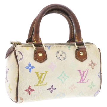 LOUIS VUITTON Monogram Multicolor Mini Speedy Hand Bag White M92645 Auth am232g