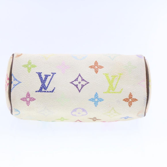 LOUIS VUITTON Monogram Multicolor Mini Speedy Hand Bag White M92645 Auth am232g