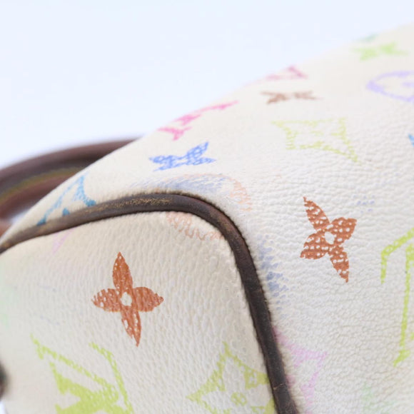 LOUIS VUITTON Monogram Multicolor Mini Speedy Hand Bag White M92645 Auth am232g