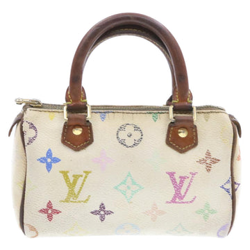 LOUIS VUITTON Monogram Multicolor Mini Speedy Hand Bag White M92645 Auth am232g - 0