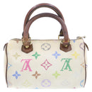 LOUIS VUITTON Monogram Multicolor Mini Speedy Hand Bag White M92645 Auth am232g-3