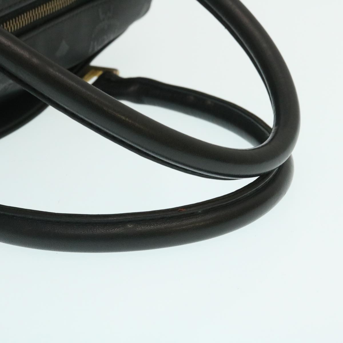 MCM Vicetos Logogram Hand Bag PVC Leather Black Auth am2329g